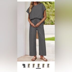 Gray Women's Wide-Leg Set